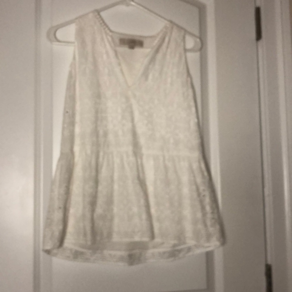 White eyelet tank